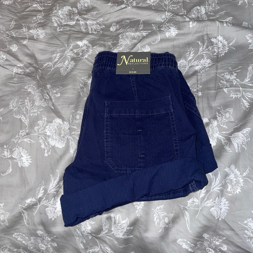 Navy Blue Cotton Shorts